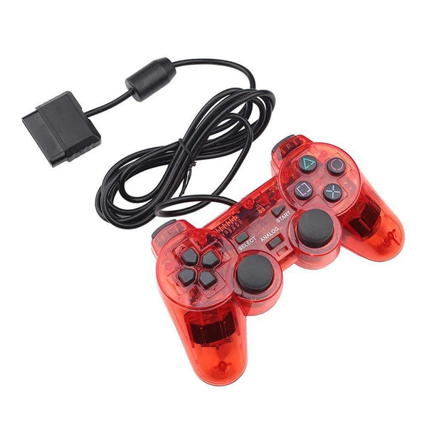 Clear Red Wired Controller for Sony PlayStation 1 / 2