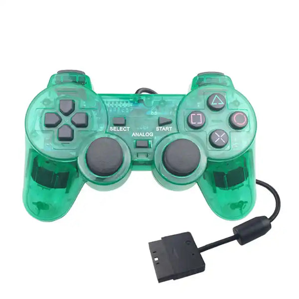 Clear Green Wired Controller for Sony PlayStation 1 / 2
