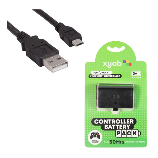 Rechargeable Battery Pack + Charging Cable for Xbox One Controller