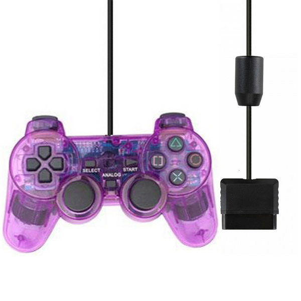 Clear Purple Wired Controller for Sony PlayStation 1 / 2