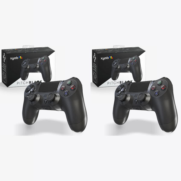 Pack of 2 Black Wireless Controllers for PlayStation 4