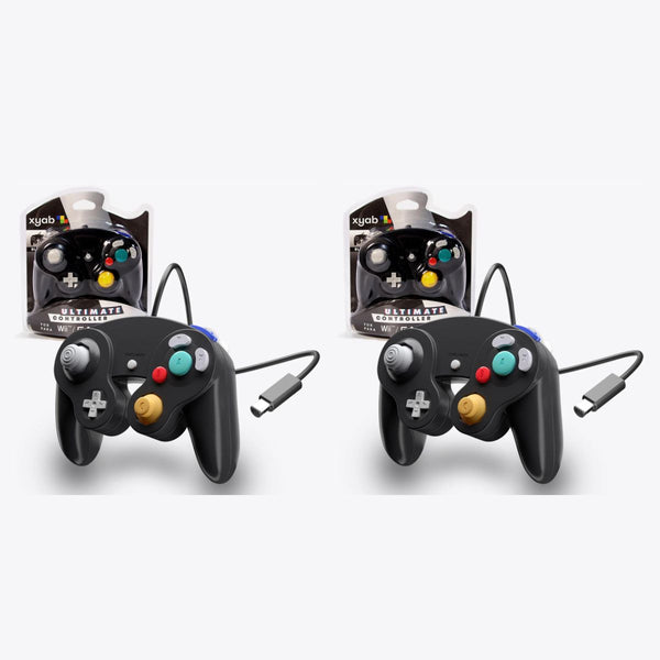 Pack of 2 Black Wired Controllers for Nintendo GameCube